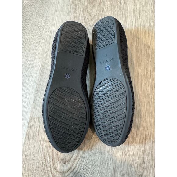 Rothy’s The Loafer in Black Honeycomb Size 7 Classic Knit Flats - Picture 3 of 5